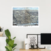 1873 Austin, TX Bird's Eye Uitzicht Panorama Poster (Thuiskantoor)