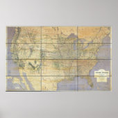 1873 Kaart van de Verenigde Staten van Amerika Poster (Voorkant)