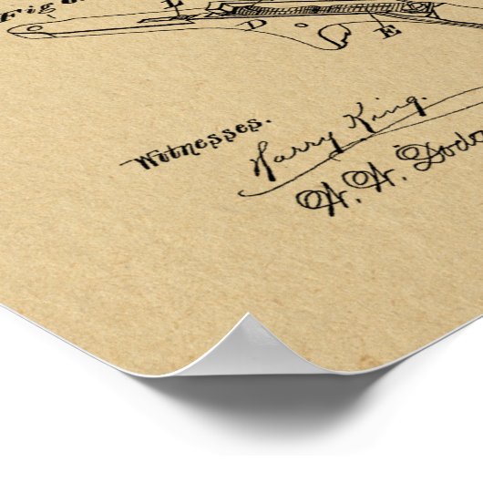 1873 Pistool Revolver Patent Art Drawing Print (Hoek)