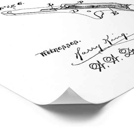 1873 Pistool Revolver Patent Art Drawing Print (Hoek)