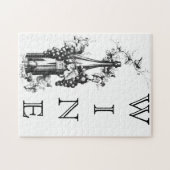 1873 wijnfles met druiven en bladeren legpuzzel (Horizontaal)