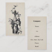 1873 wijnfles met druiven en bladeren visitekaartje (Voorkant / Achterkant)