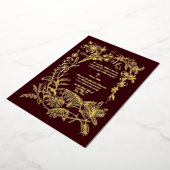  1874 Botanische Bloemengrens Folie Uitnodiging (Gedraaid)