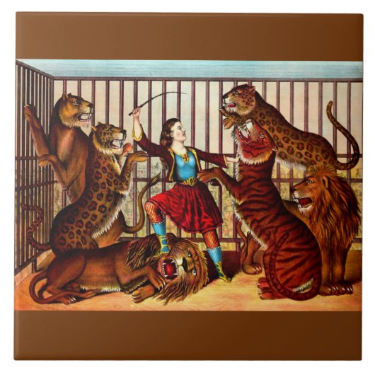 1874 De koningin van de leeuw Tegeltje (Voorkant)