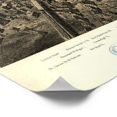 1874 Newark, NJ Birds Eye Uitzicht Panoramic Map Poster (Hoek)