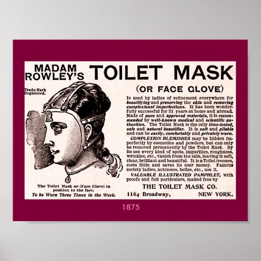 1875  Beauty Aid: Toilet Mask of Face Glove Poster (Voorkant)