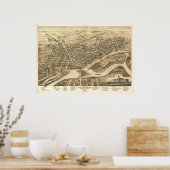 1875 Brantford, Ontario Bird's Eye Panoramic Map Poster (Keuken)
