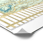  1875 Gids Kaart van het Centrale Park NYC Poster (Hoek)