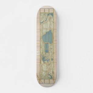 1875 Kaart van Central Park Poster Persoonlijk Skateboard