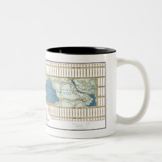 1875 Kaart van het Central Park, New York City Tweekleurige Koffiemok