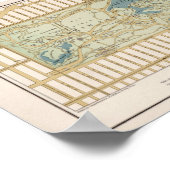 1875 Kaart van het centrale park Poster (Hoek)