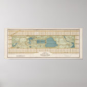 1875 Kaart van het centrale park Poster (Voorkant)