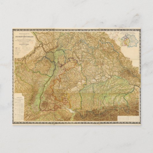1875 Kaart Zuid-West-Duitsland (Voorkant)