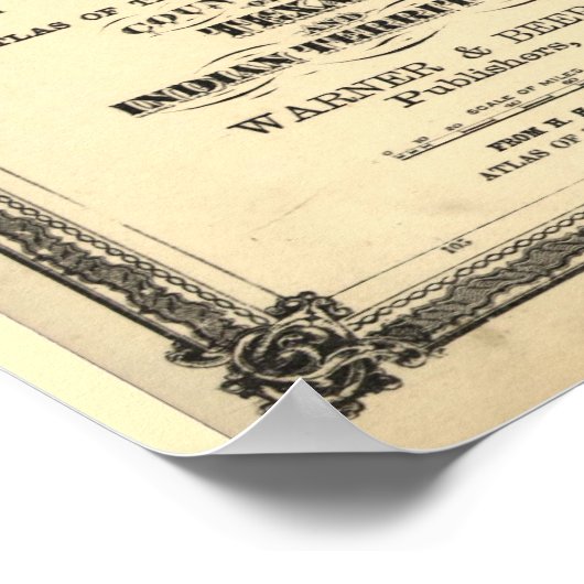 1875 Map of Texas & Indian Territory (Oklahoma) Poster (Hoek)