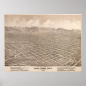 1875 Salt Lake City, UT Bird's Eye Panoramic Map Poster (Voorkant)