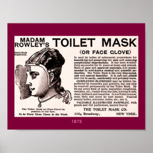 1875 schoonheidssteun: Toilet Mask of Face Glove Poster