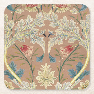 1875  William Morris Floral Embroidery Kartonnen Onderzetters