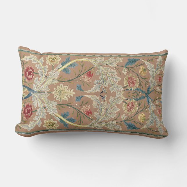 1875  William Morris Floral Embroidery Kussen (Voorkant)