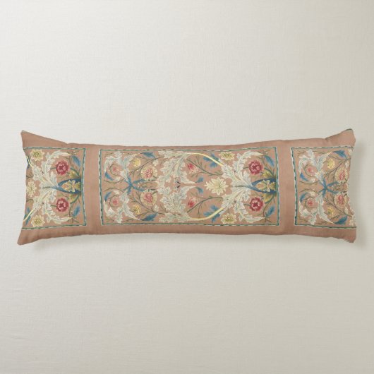 1875  William Morris Floral Embroidery Lichaamskussen (Voorkant)