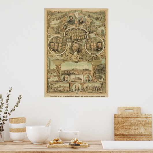 1876 Centennial America United States Independence Poster (Keuken)