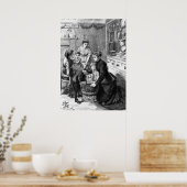 1876: De kinderen helpen bij het roeren van kerstp Poster (Keuken)