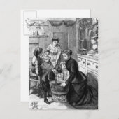 1876: De kinderenhulp beweegt de pudding van Feestdagenkaart (Voorkant / Achterkant)