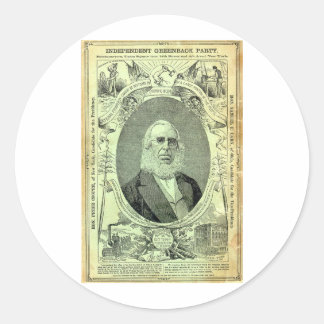 1876 Greenback Party Ronde Sticker