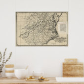 1876 Kaart van Virginia & West Virginia Poster (Keuken)
