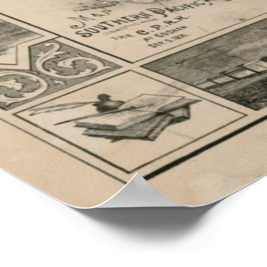 1876 Map of California Poster (Hoek)