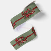 1876 Prettig Kerst Groen Satijnen Lint (Achterkant)