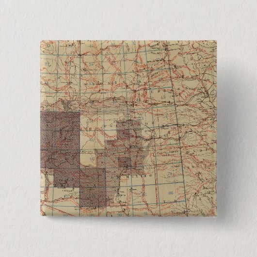 1876 Voortgangskaart van de Amerikaanse geografisc Vierkante Button 5,1 Cm (Voorkant)