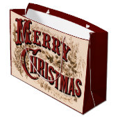 1876 vrolijk kerstfeest goud groot cadeauzakje (Achterkant Gekanteld)