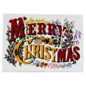 1876 Vrolijk Kerstfeest Kleurrijk Groot Cadeauzakje (Achterkant)