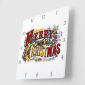 1876 Vrolijk kerstfeest Vierkante Klok (Hoek)