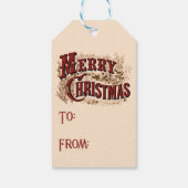 1876 Vrolijk Kerstgoud Cadeaulabel (Achterkant)