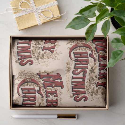 1876 Vrolijk Kerstgoud Tissuepapier (Geschenk)