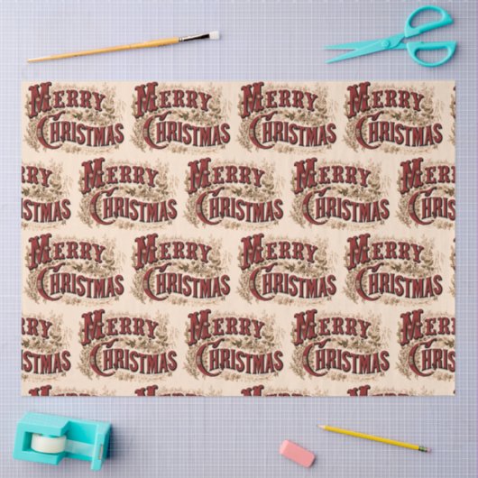 1876 Vrolijk Kerstgoud Tissuepapier (Craft)