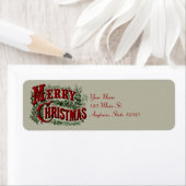 1876 Vrolijk Kerstgroen Etiket (Insitu)