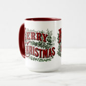 1876 Vrolijk Kerstgroen Mok (Voorkant links)