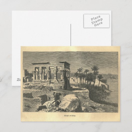 1877 Afdruktempel van Philae, The Earth en zijn Pe Briefkaart (Voorkant / Achterkant)