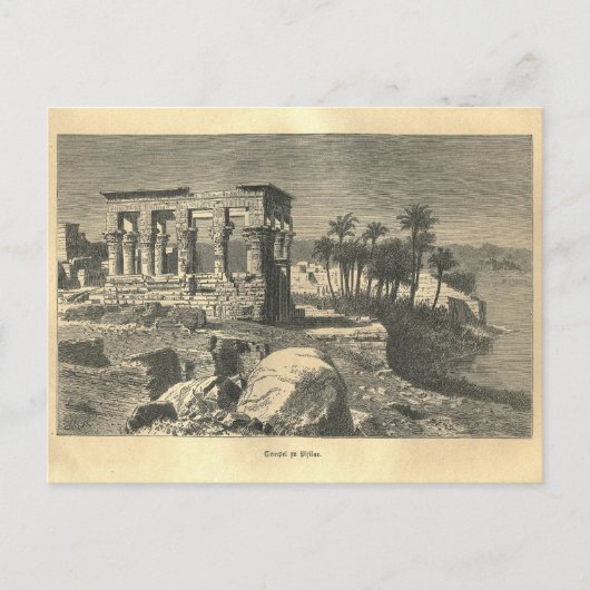 1877 Afdruktempel van Philae, The Earth en zijn Pe Briefkaart (Voorkant)