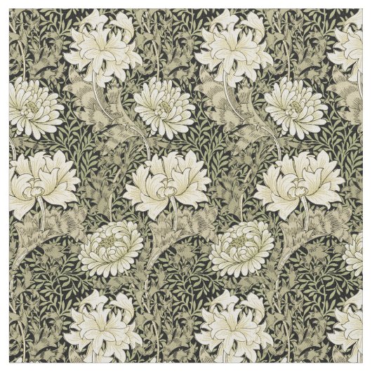  1877 Chrysanthemum patroon Stof (Close Up)