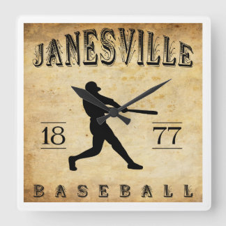 1877 Janesville Wisconsin Baseball Vierkante Klok