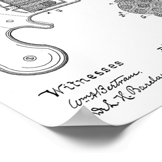 1877 Pistool Revolver Patent Art Drawing Print (Hoek)