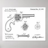 1877 Pistool Revolver Patent Art Drawing Print (Voorkant)