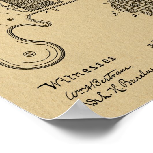 1877 Pistool Revolver Patent Art Drawing Print (Hoek)