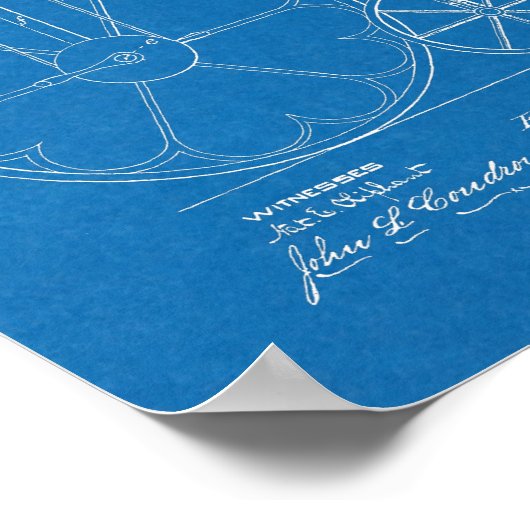 1878 High Wheeler Bicycle Design Patent Art Print (Hoek)