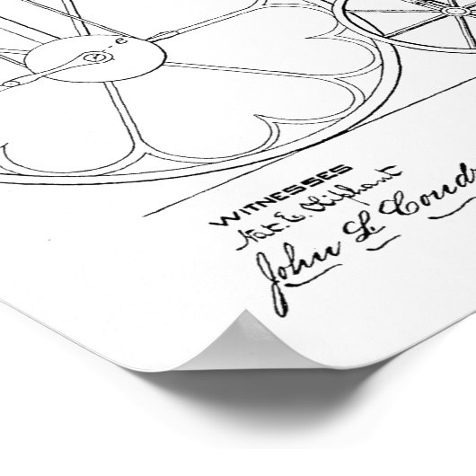 1878  High Wheeler Bicycle Patent Art Print (Hoek)