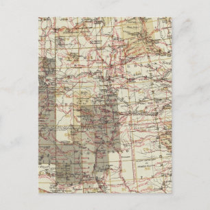 1878 Progress Map of The US Geographical Surveys Briefkaart