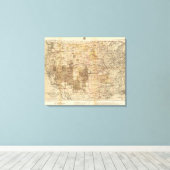 1878 Progress Map of The US Geographical Surveys Canvas Afdruk (Insitu (Houten vloer))